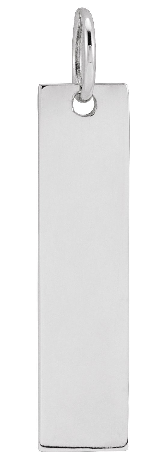 14K White 20x5 mm Engravable Bar Pendant