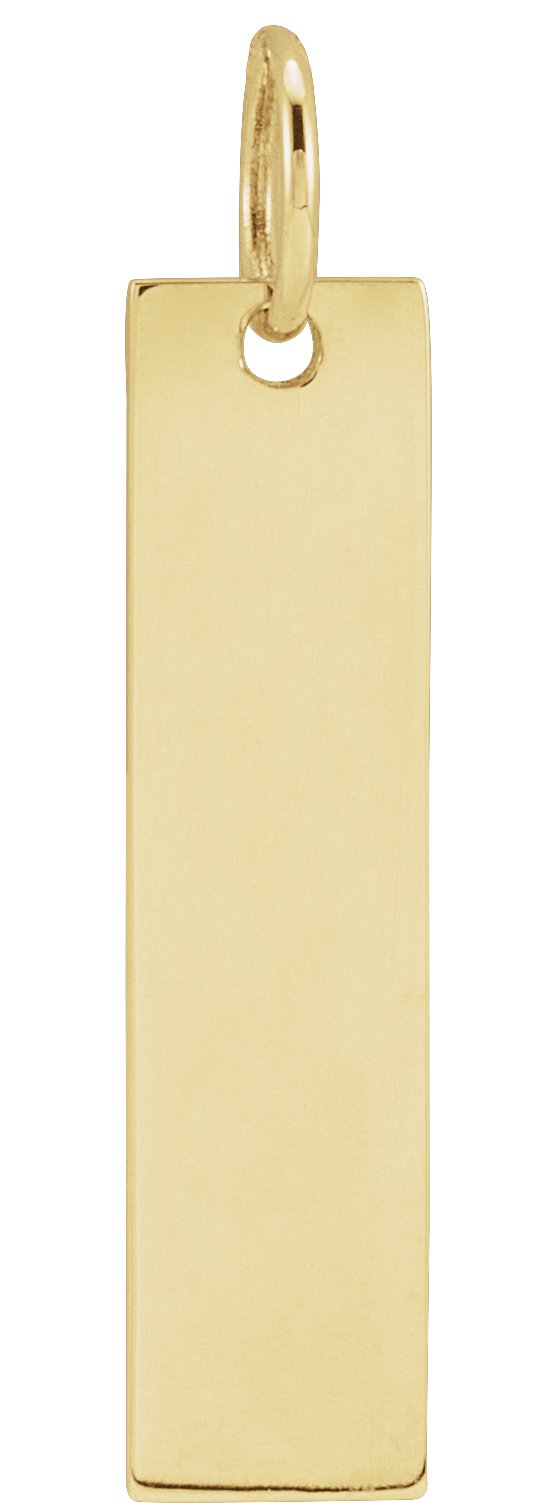 14K Yellow 20x5 mm Engravable Bar Pendant