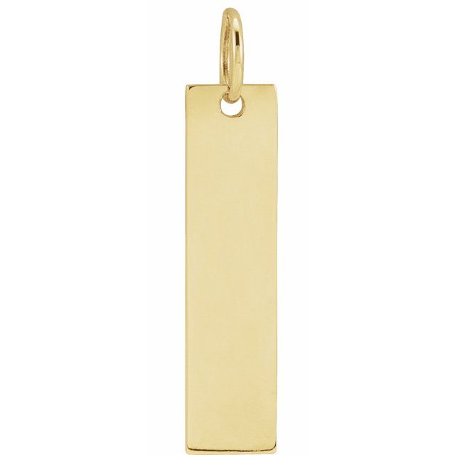 18K Yellow Gold-Plated Sterling Silver 20x5 mm Engravable Bar Pendant