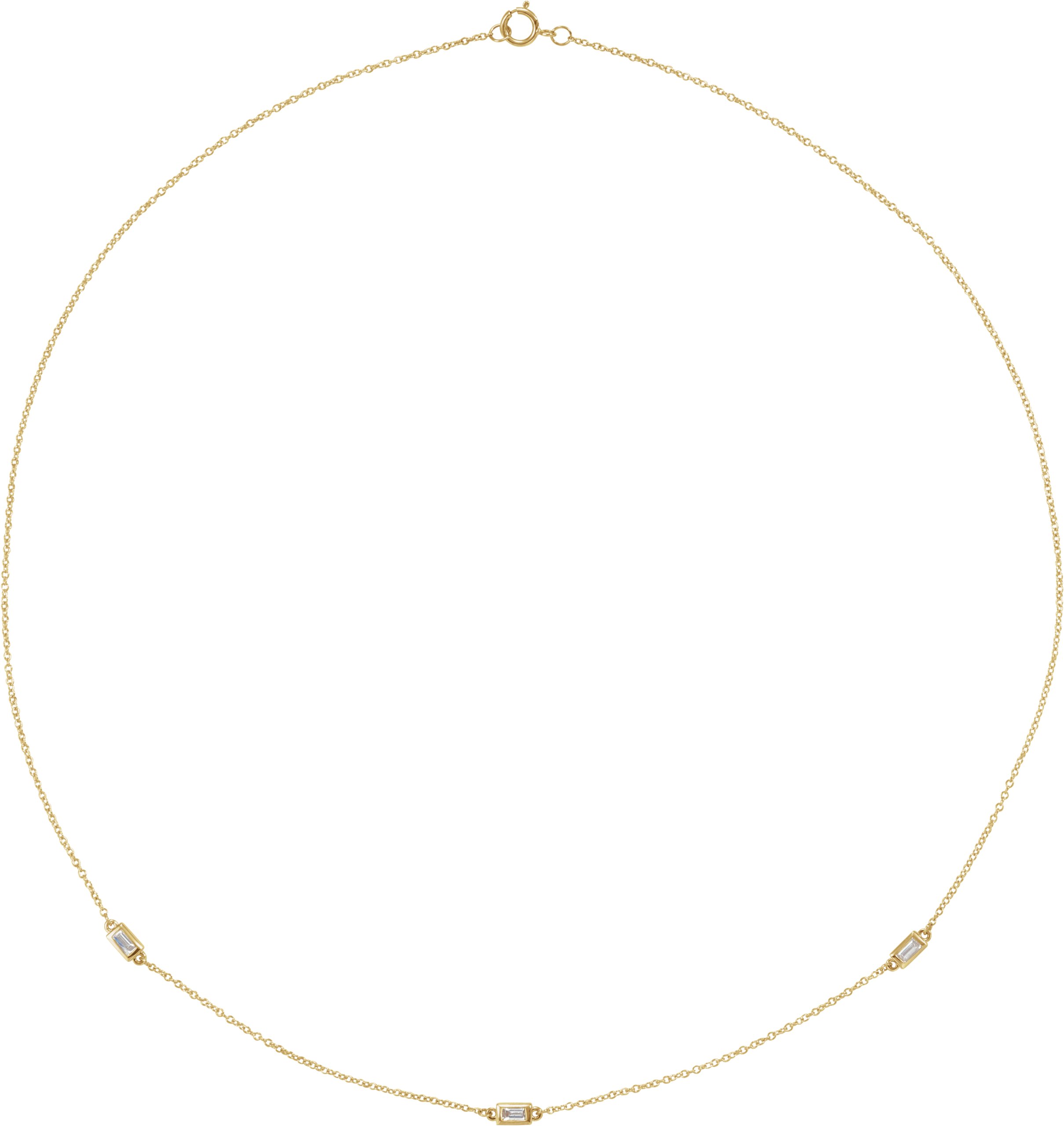 14K Yellow 1/5 CTW Natural Diamond 3-Station 16 Necklace