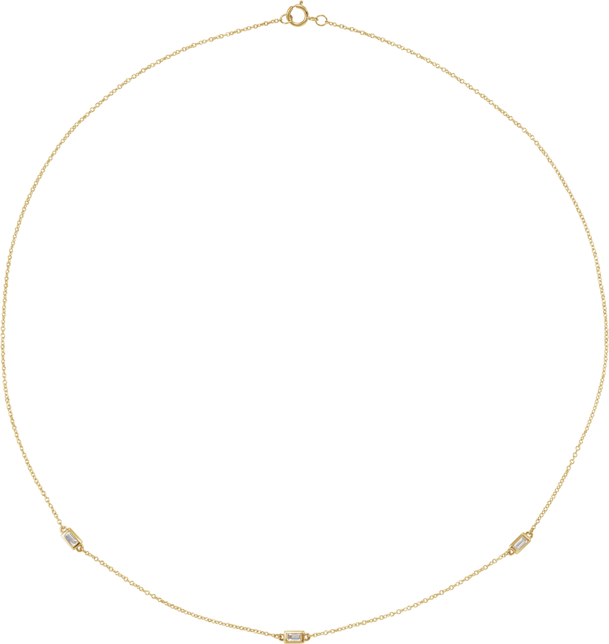 14K Yellow 1/5 CTW Natural Diamond 3-Station 18" Necklace