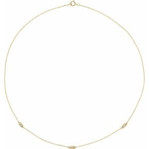 14K Yellow 1/5 CTW Natural Diamond 3-Station 16" Necklace