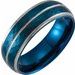 Blue PVD Tungsten 8 mm Patterned Flat Edge Band Size 10
