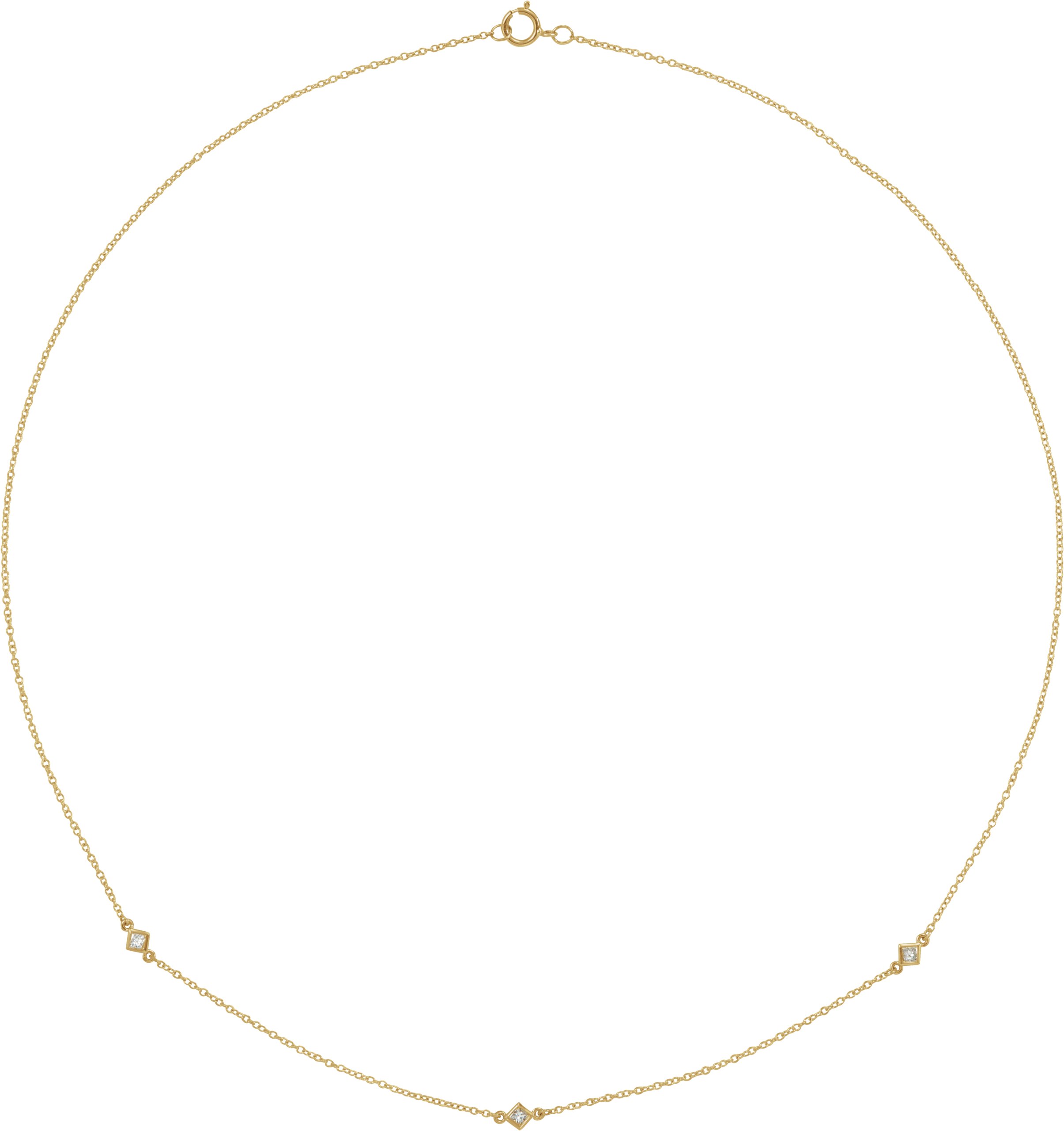 14K Yellow 1/6 CTW Natural Diamond 3-Station 16" Necklace