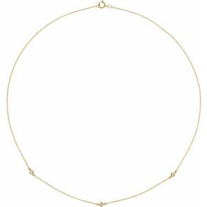 14K Yellow 1/6 CTW Natural Diamond 3-Station 18" Necklace
