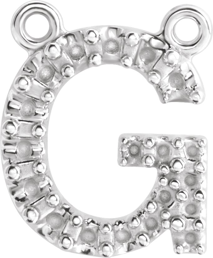 Accented Block Initial Necklace Center