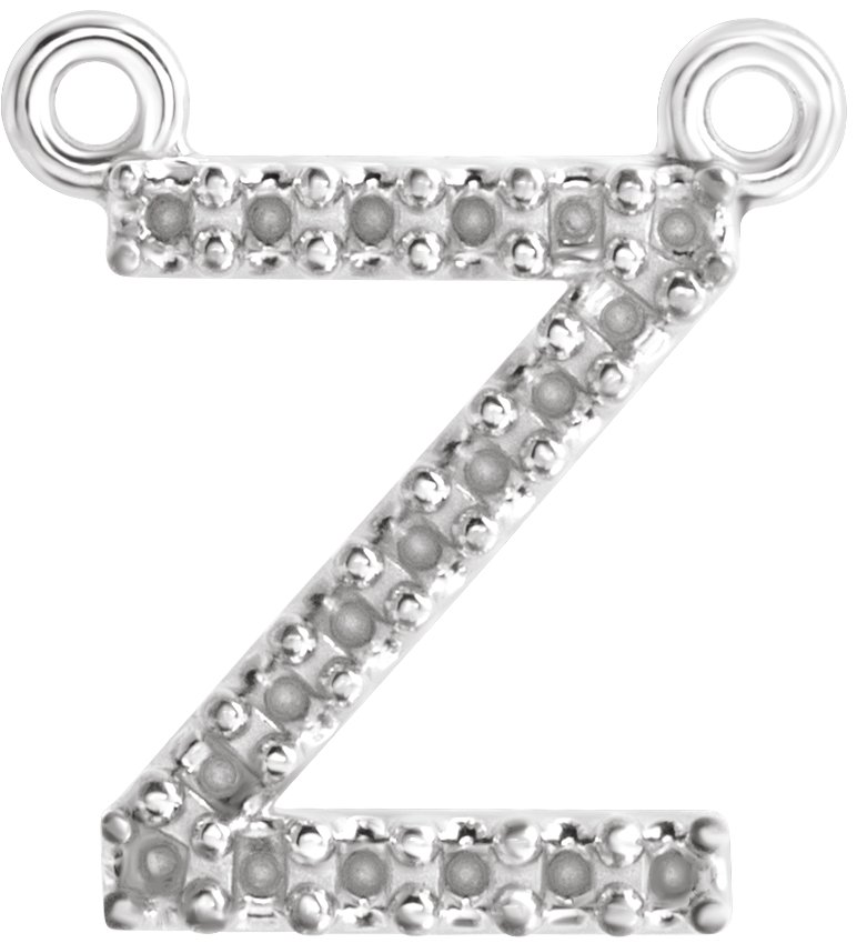 Accented Block Initial Necklace Center