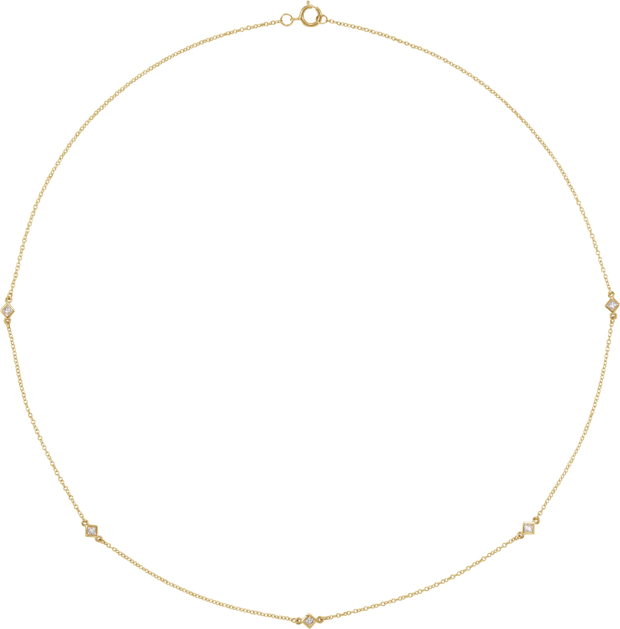 14K Yellow 1/4 CTW Natural Diamond 5-Station 16 Necklace