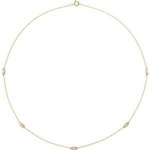 14K Yellow 1/3 CTW Natural Diamond 5-Station 18" Necklace