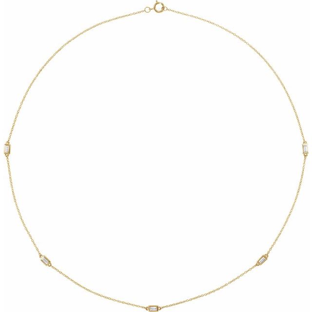 14K Yellow 1/3 CTW Natural Diamond 5-Station 18" Necklace