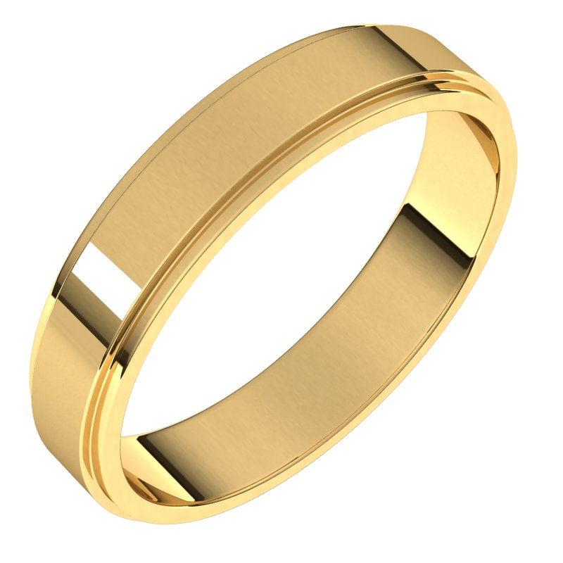 14K Yellow 4 mm Flat Edge Band Size 13