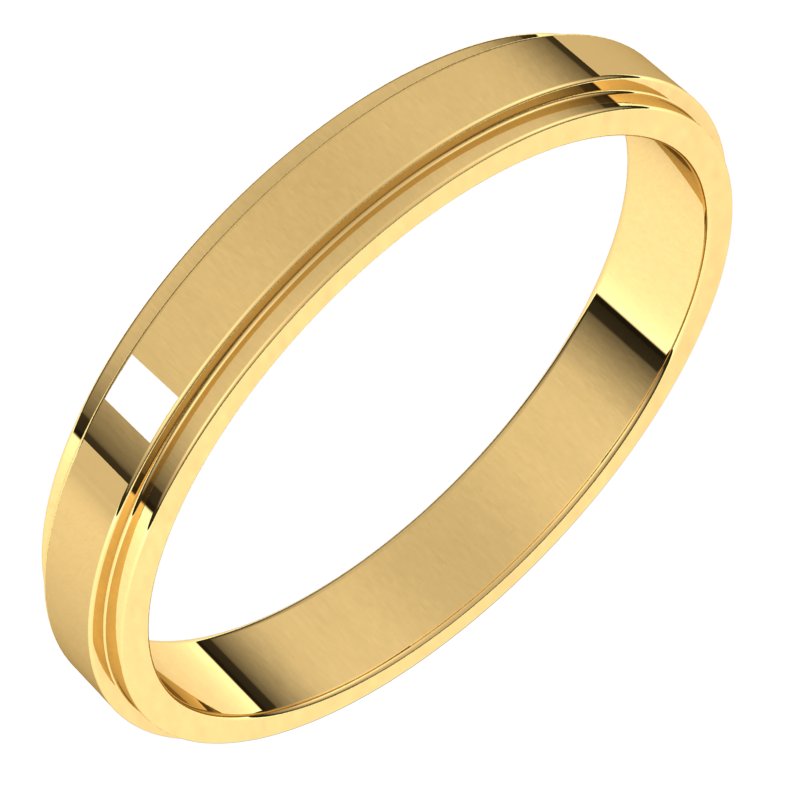 18K Yellow 3 mm Flat Edge Band Size 10 Ref 207633