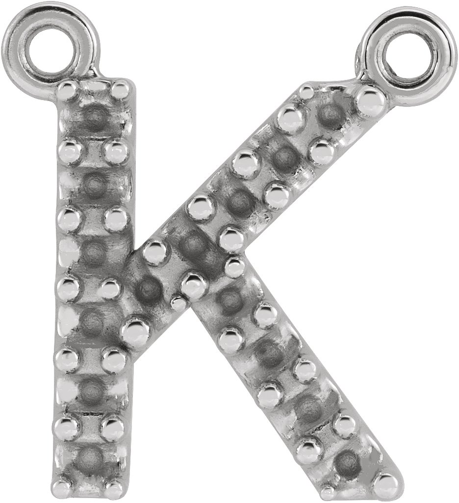 Accented Block Initial Necklace Center