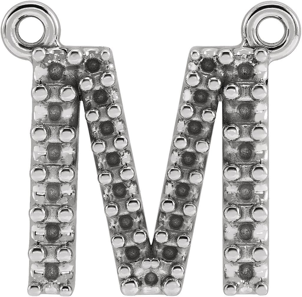 Accented Block Initial Necklace Center