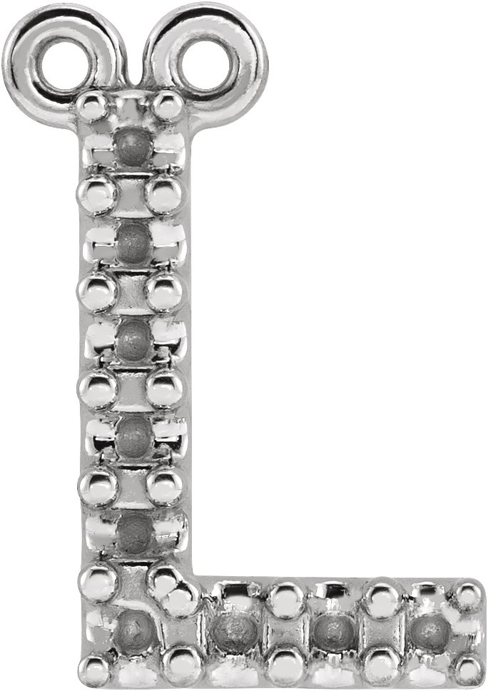 Accented Block Initial Necklace Center