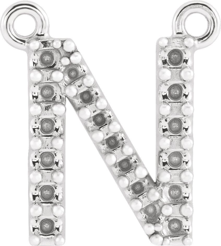 Accented Block Initial Necklace Center