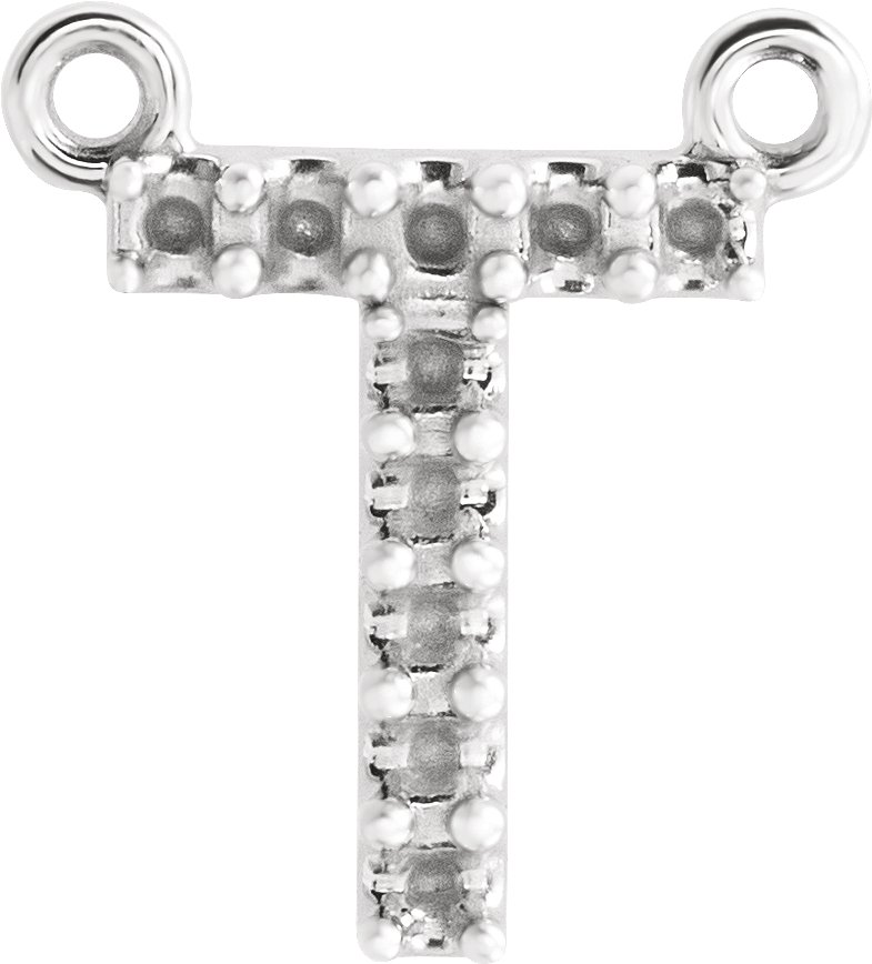 Accented Block Initial Necklace Center