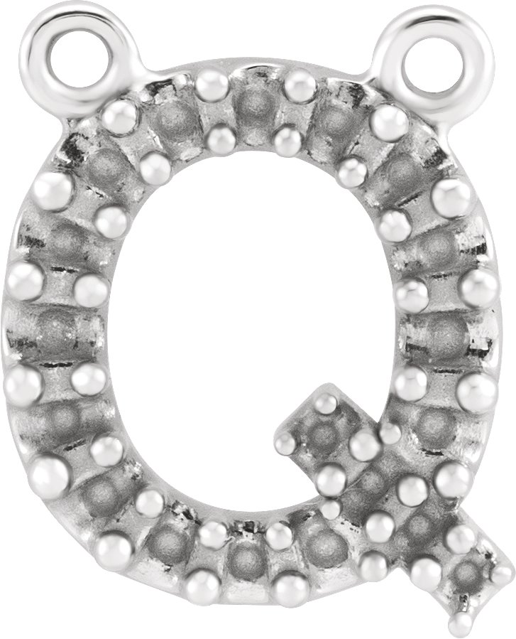 Accented Block Initial Necklace Center
