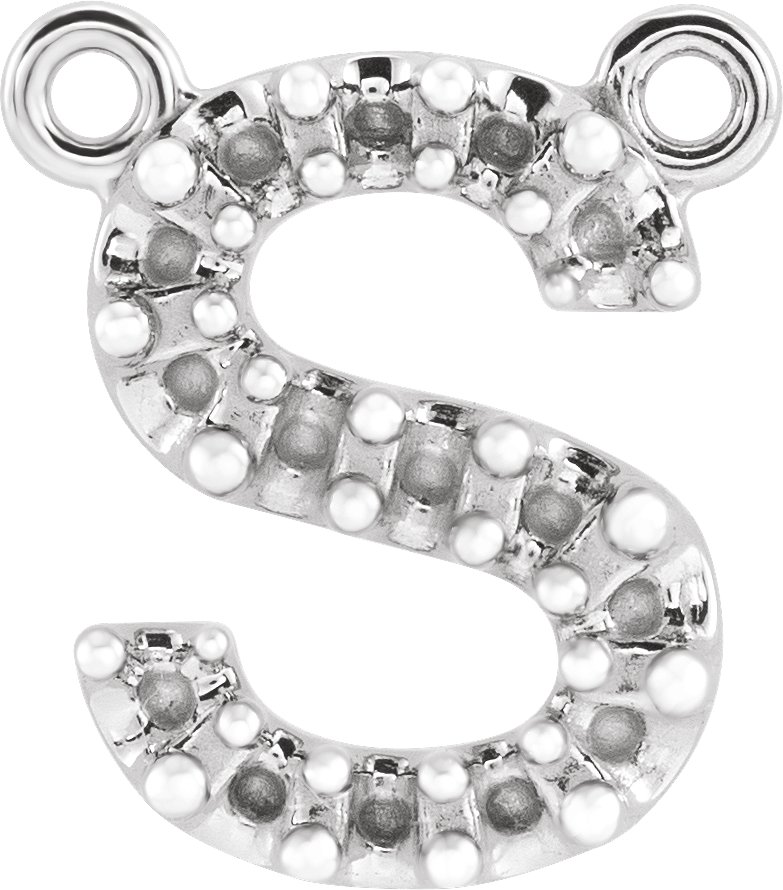 Accented Block Initial Necklace Center