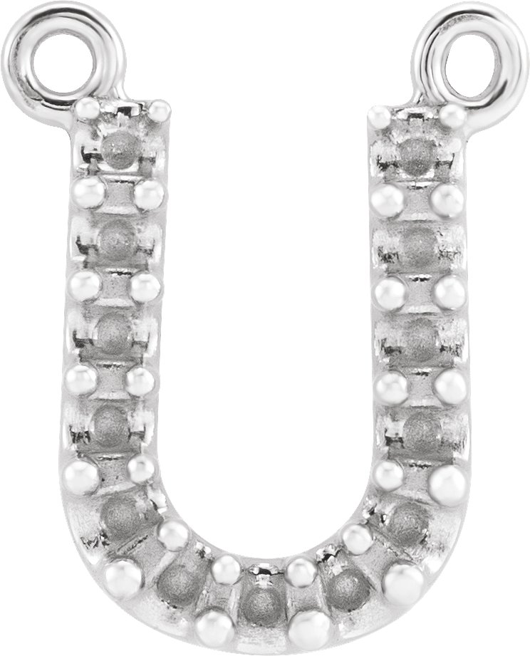 Accented Block Initial Necklace Center