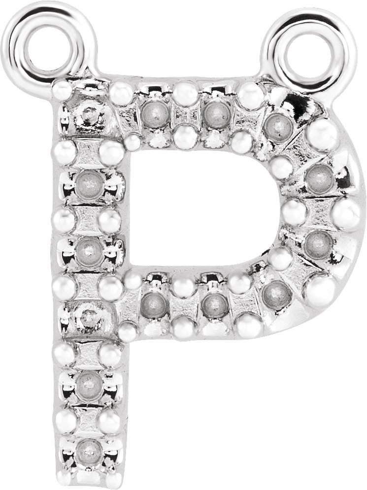 Accented Block Initial Necklace Center