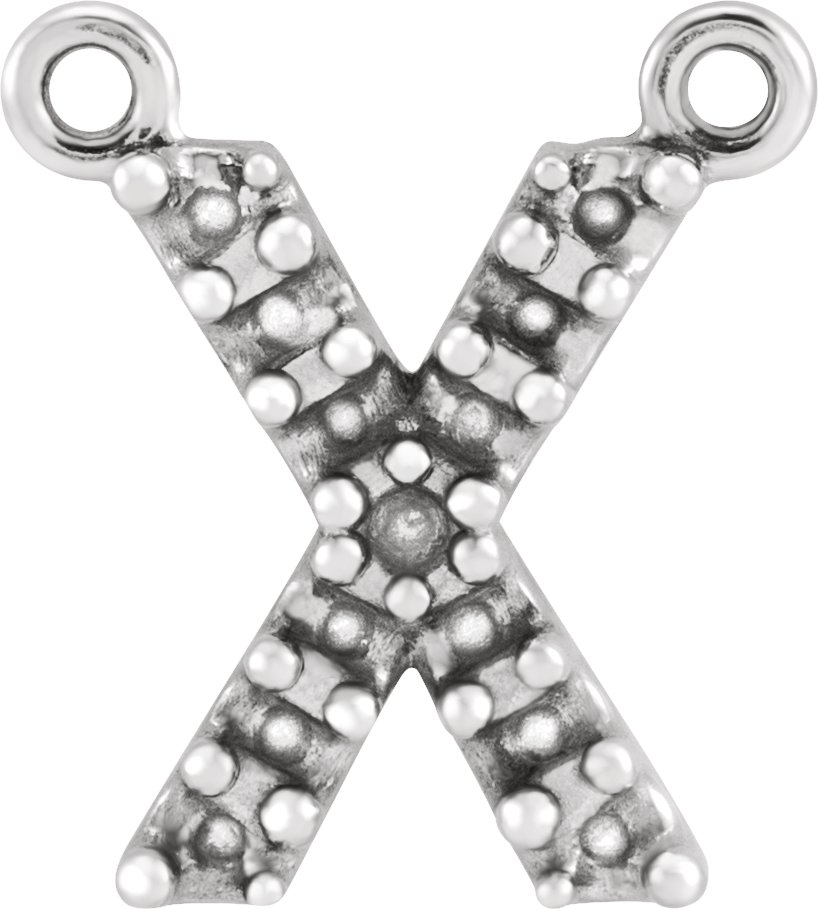 Accented Block Initial Necklace Center