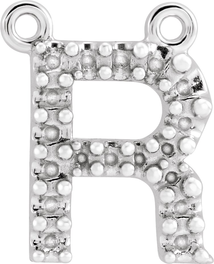 Accented Block Initial Necklace Center