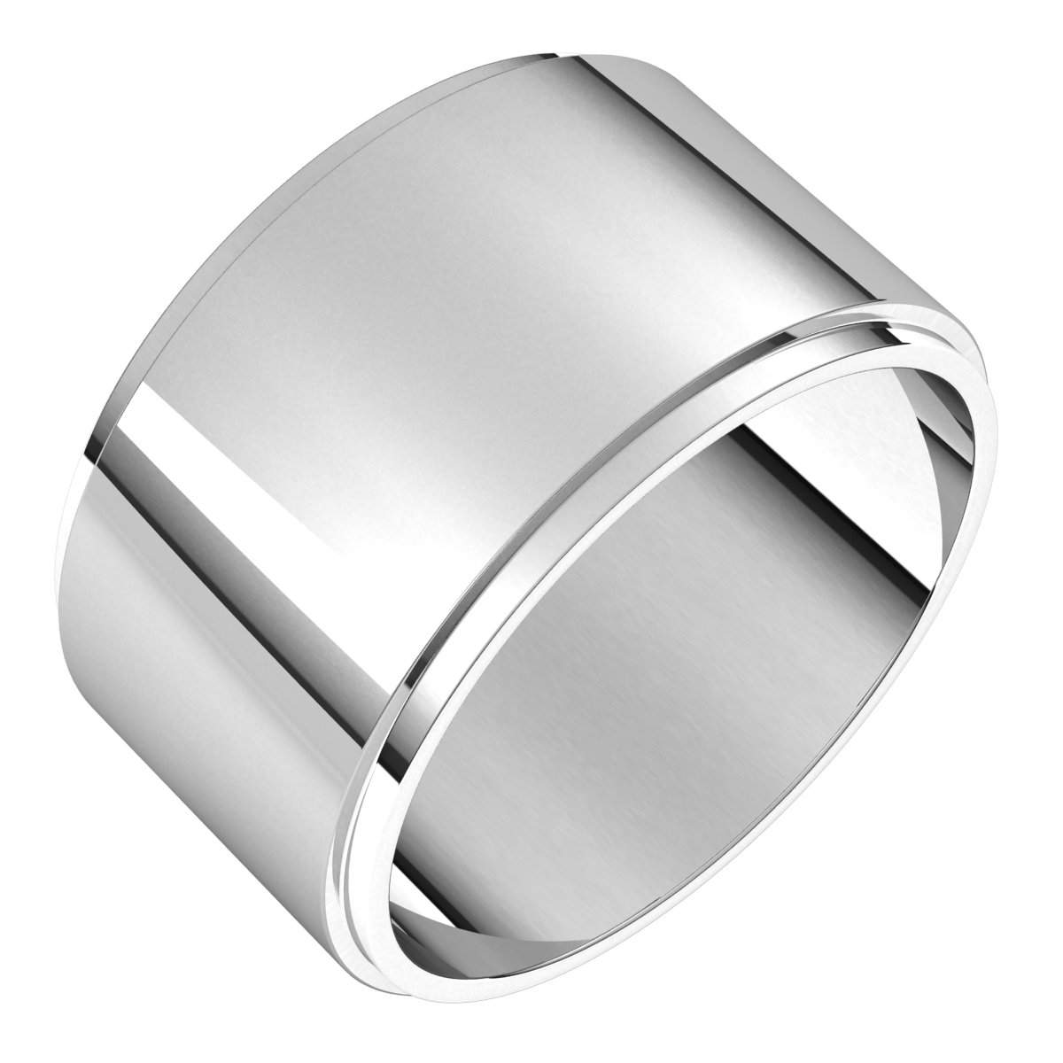 Sterling Silver 11 mm Flat Edge Band Size 10
