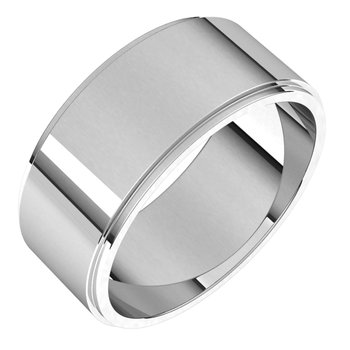 Size 12.5 K&C Sterling Silver 8mm Flat with Step Edge Band