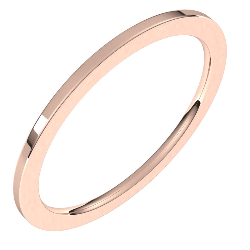 14K Rose 1 mm Flat Comfort Fit Band Size 10.5 Ref 16612630