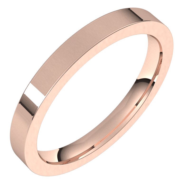 14K Rose 2.5 mm Flat Comfort Fit Band Size 9