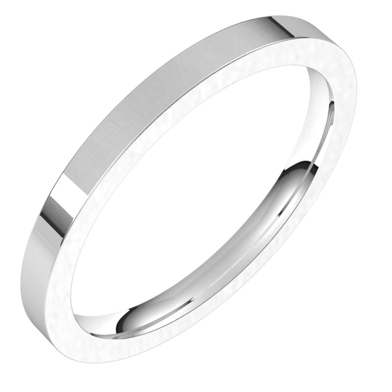 14K White 2 mm Flat Comfort Fit Band Size 10.5 Ref 248902