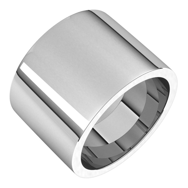 Sterling Silver 15 mm Flat Comfort-Fit Band