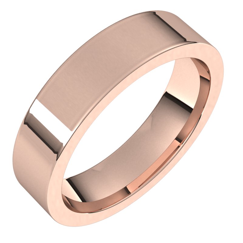 14K Rose 5 mm Flat Comfort Fit Band Size 10.5