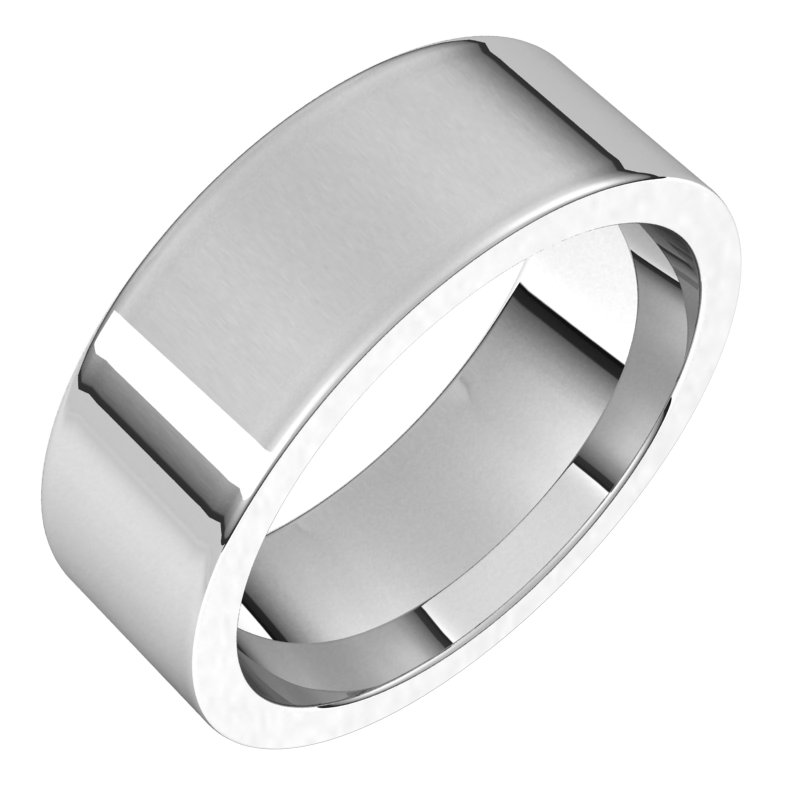 14K X1 White 7 mm Flat Comfort Fit Band Size 14.5