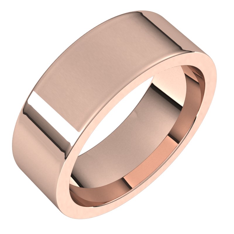 14K Rose 7 mm Flat Comfort Fit Band Size 9