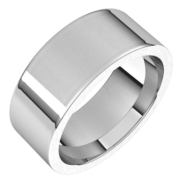 Sterling Silver 8 mm Flat Comfort Fit Band Size 10