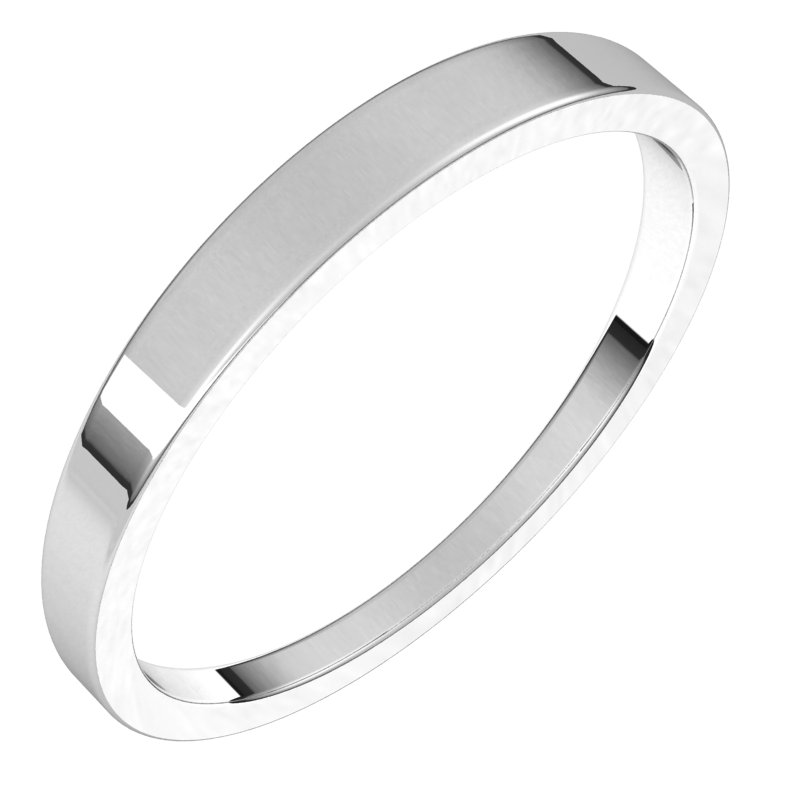 14K White 2.5 mm Flat Tapered Band Size 10 Ref 98586