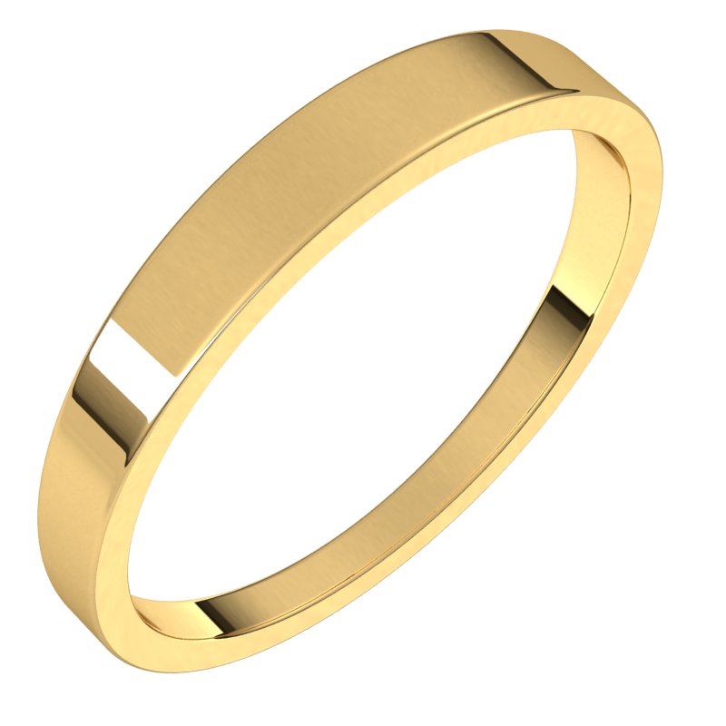 14K Yellow 3 mm Flat Tapered Band Size 8.5