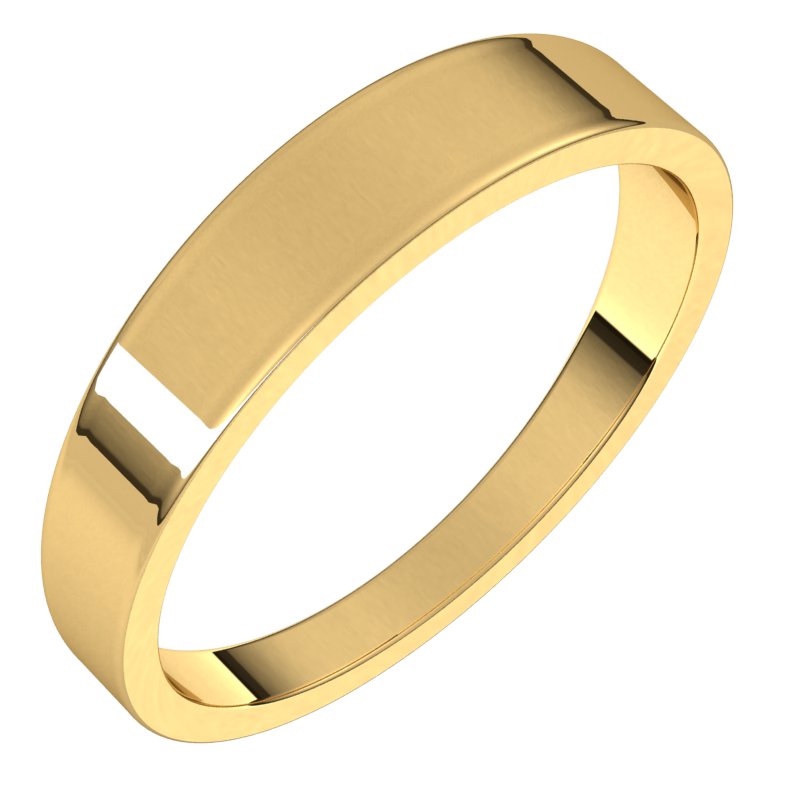 14K Yellow 4 mm Flat Tapered Band Size 10
