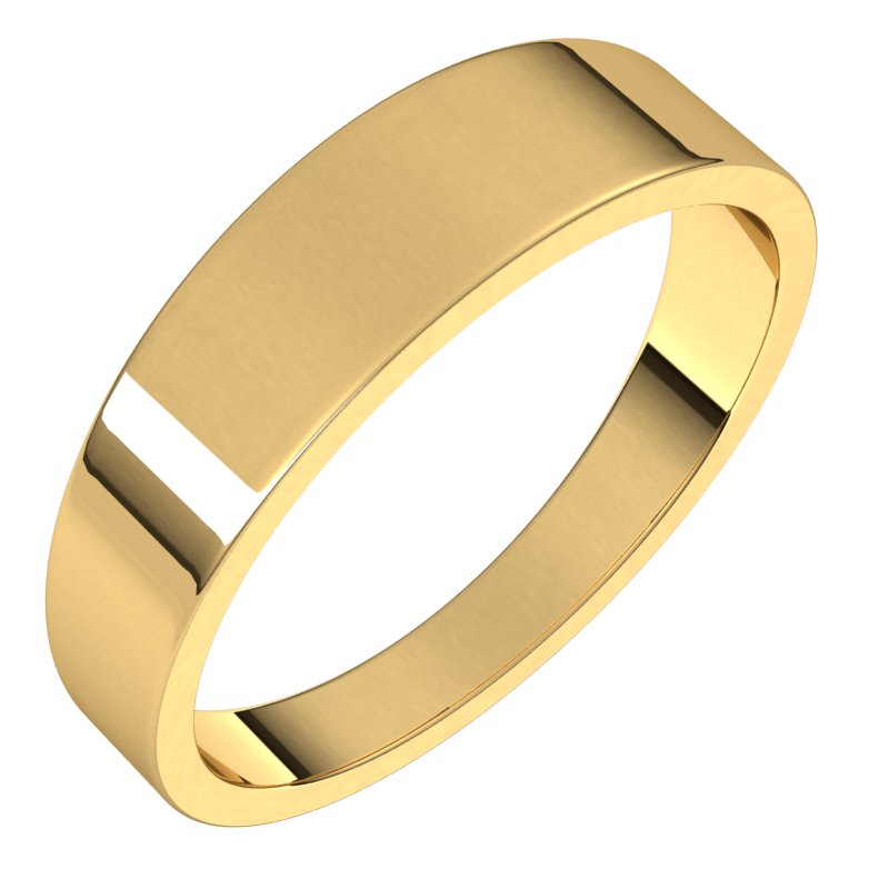 14K Yellow 5 mm Flat Tapered Band Size 10