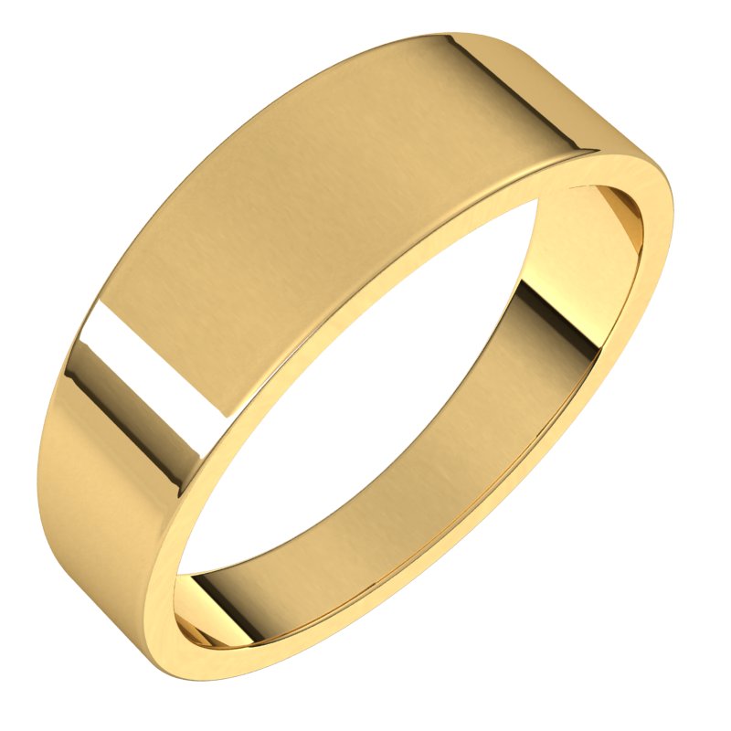 14K Yellow 6 mm Flat Tapered Band Size 10