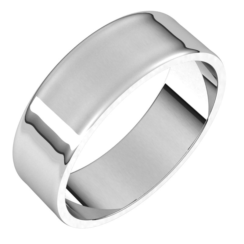 18K White 6 mm Flat Ultra Light Band Size 10.5 Ref 15205927