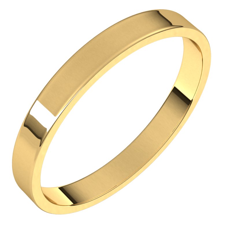 14K Yellow 2.5 mm Flat Ultra Light Band Size 8