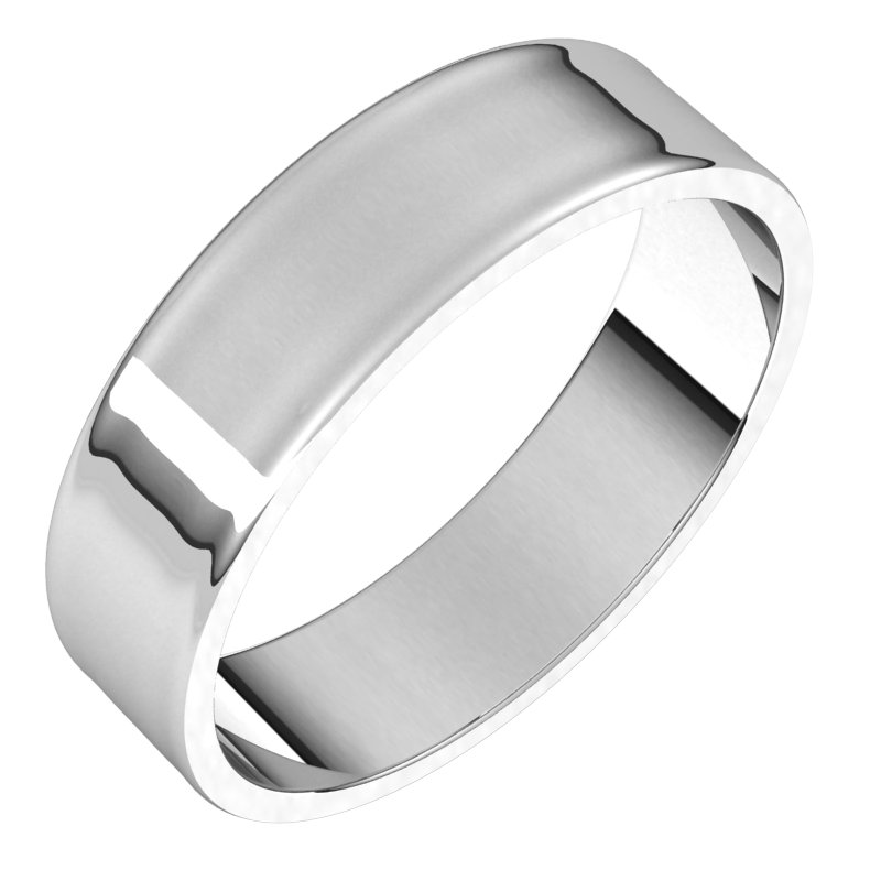 14K White 5 mm Flat Ultra-Light Band Size 11