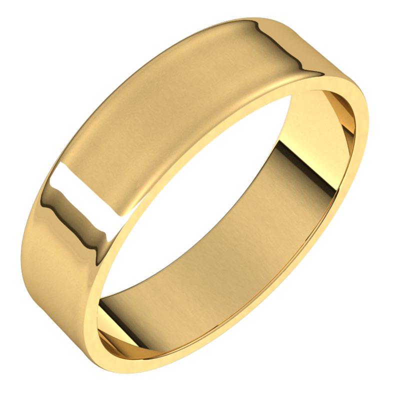 14K Yellow 5 mm Flat Ultra-Light Band Size 10.5