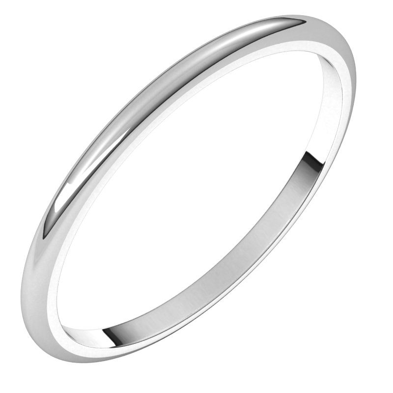 14K White 1.5 mm Half Round Band Size 6.0