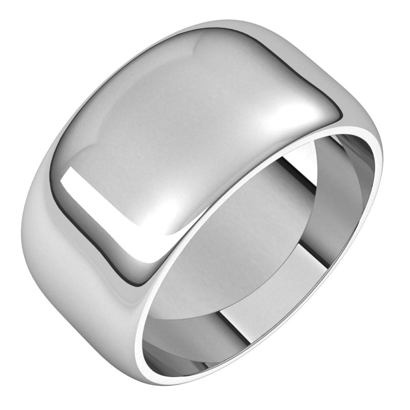 Platinum 10 mm Half Round Band Size 10.5 Ref 57475