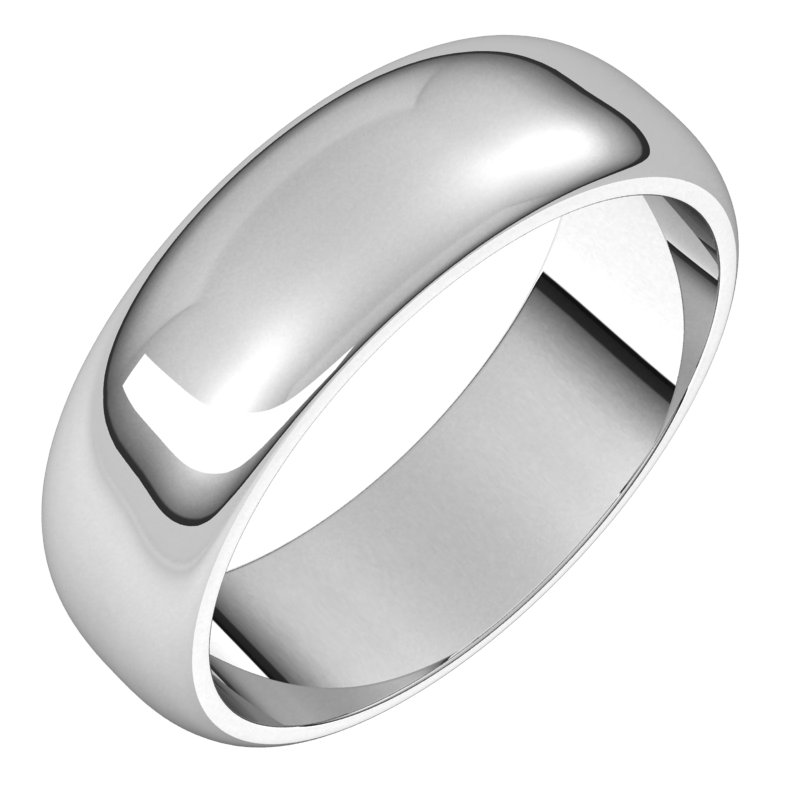 Palladium 6 mm Half Round Band Size 10.5 Ref 2547482