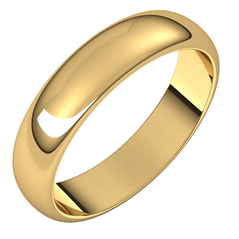 14K Yellow 4.5 mm Half Round Band Size 6.5